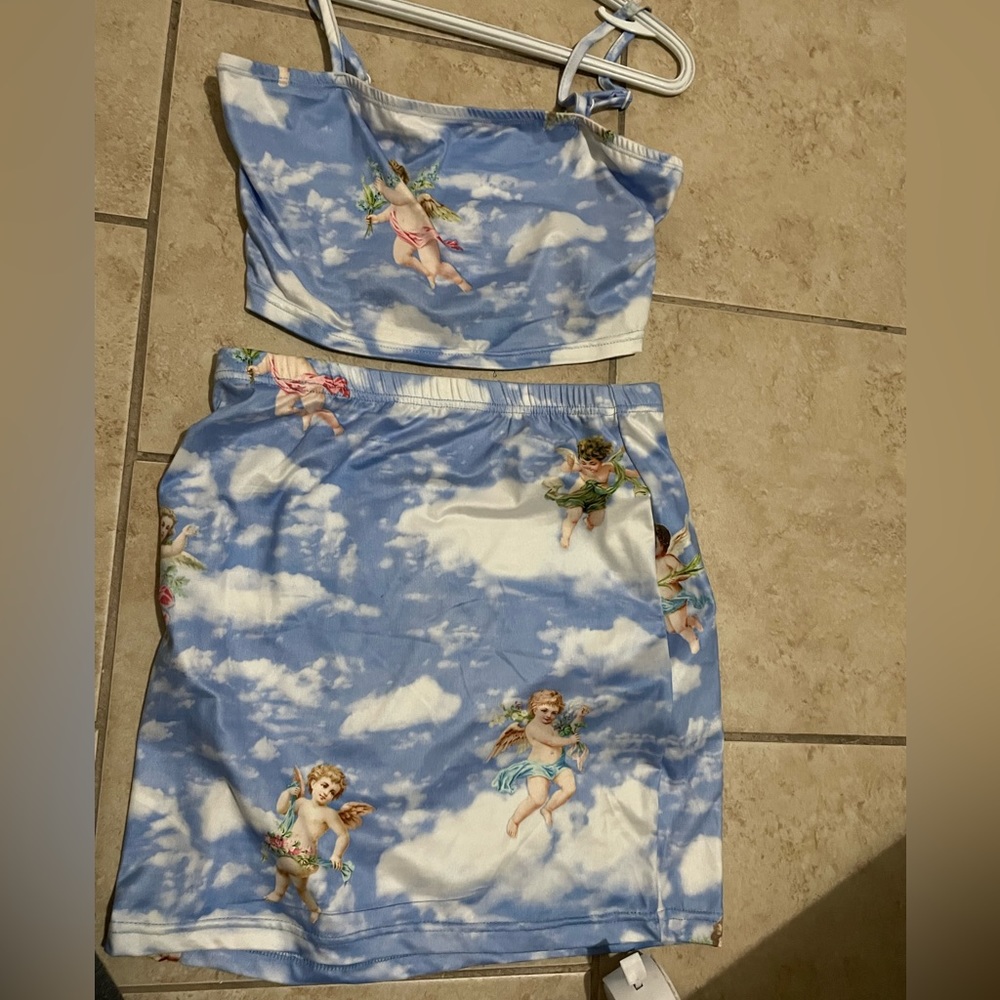 Crop top and skirt set